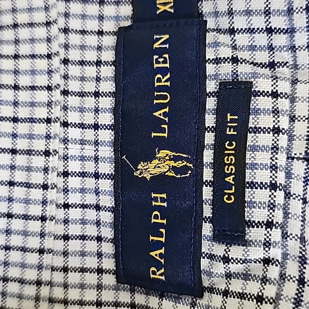 Ralph lauren mens classic fit long sleeve shirt. XL plaid Preppy print Excellent - Picture 5 of 12